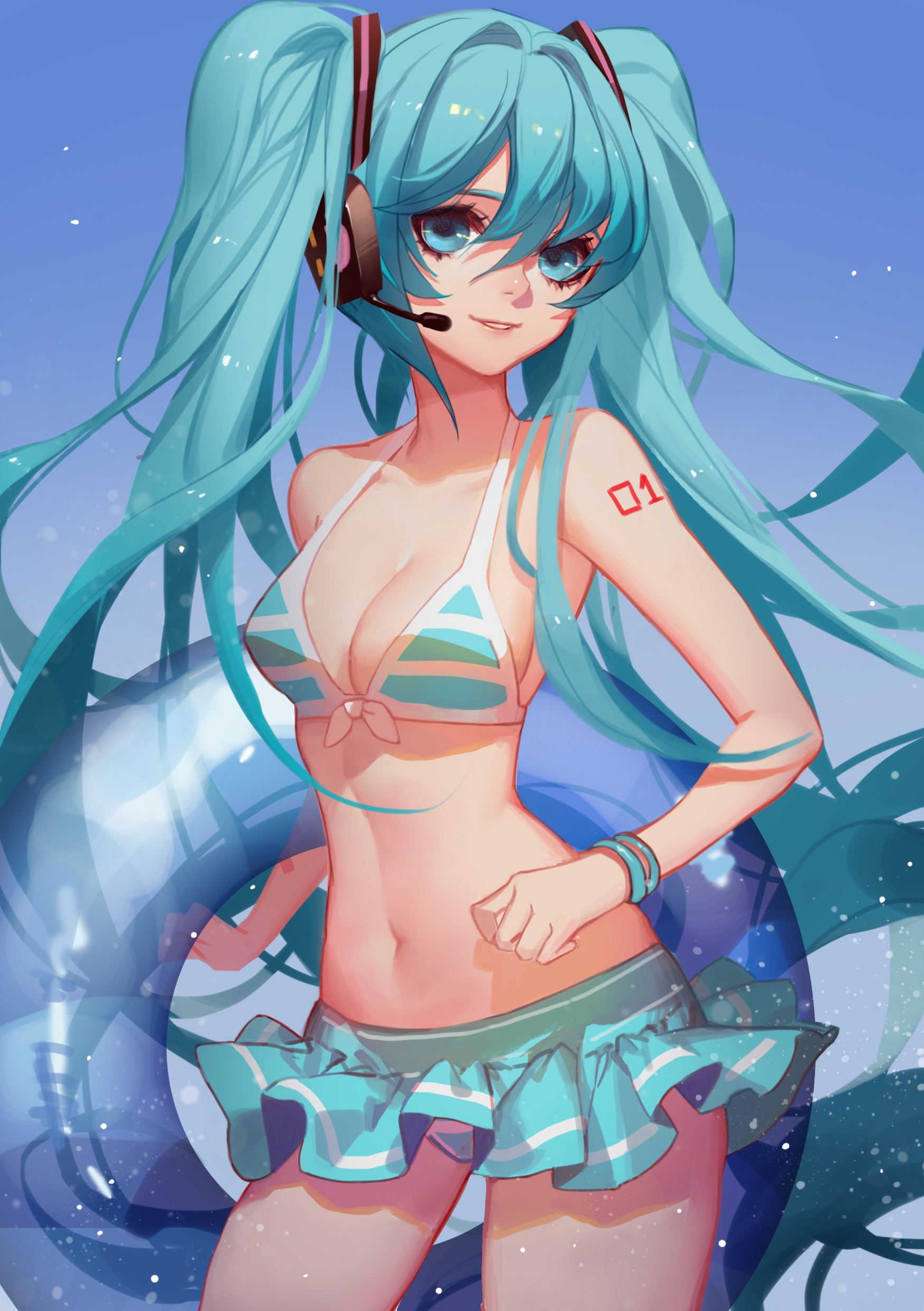 Songjikyo Vocaloid Hatsune Miku Bikini Cleavage Headphones Swimsuits